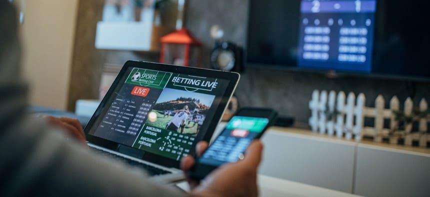 Mobile gaming interface showing responsive design across different devices